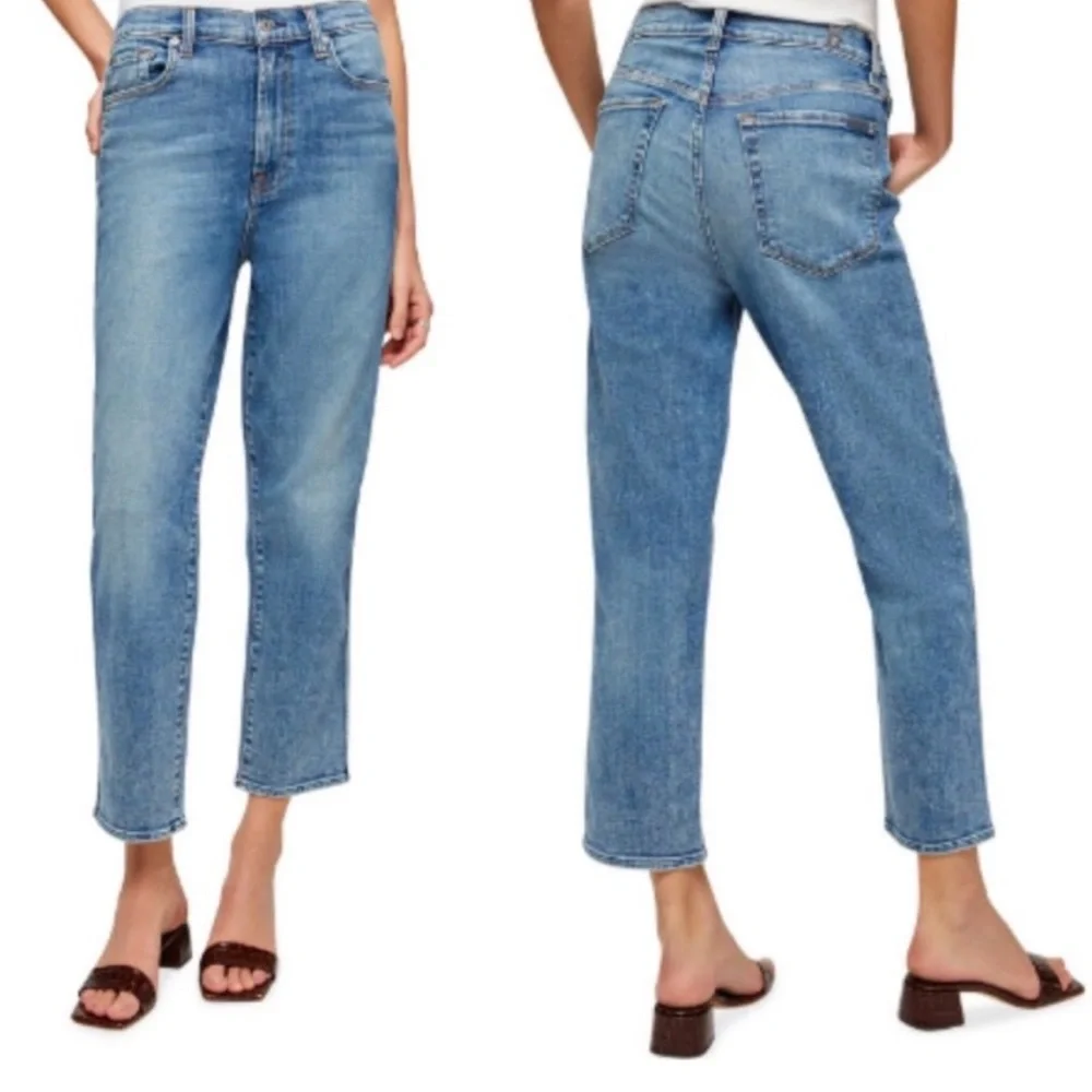 7 For‎ All Mankind High-Waist Slim Kick in Deep Soul.